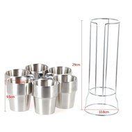 Backpacking mug 7PCS Stainless Steel Camping Cup Mug Drinking Coffee Tea Mugs with Storage X0Q9 camping mug