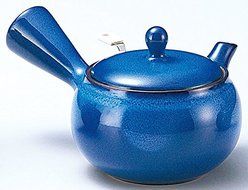 Yamakiikai pottery Blue Kyusu(Japanese teapot) with a strainer 260cc GM937 N2