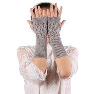 Hollow Out Leaves Knitted Gloves,Morecome Fashion Women Girl Knitted Gloves (Purple) N11