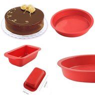 Silicone Bake Set - AYAMAYA 4 PCS Food Grade Nonstick Slicone Baking Pan 7.3 inch Rectangular Shaped Loaf Pie...