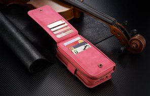 Samsung Galaxy S7 Dermis Wallet case,Aroko Handmade Genuine Cowhide Leather Wallet Cover Case Large Capacity Leather... N19