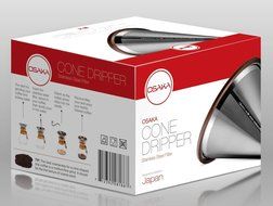 Osaka Stainless Steel Pour Over Cone Dripper, Reusable Coffee Filter for Osaka, Chemex, Hario, Carafes and More... N5