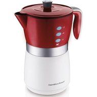 Hamilton Beach 5-Cup Personal Brewer Coffee Maker, 43700, Silver/Red/White