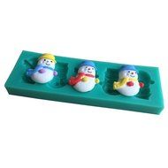 FLY 3D Silicone Snowman Shape Fondant Mold For Cooking Decorating Tools,Pink N4