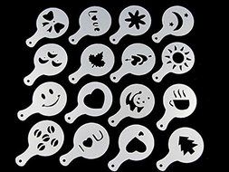 LAUREN STORE, 16Pcs Creative Plastic Garland Mold Stencils Template Fancy Coffee Printing N5