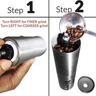 Blisslii Manual Stainless Steel Coffee Grinder with Ceramic Burr and Scoop for Aeropress Coffee Maker
