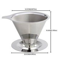 Xcellent Global Pour Over Coffee Dripper Stainless Steel Double Layer Mesh Filter Stand Paperless HG135 N4