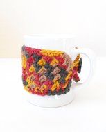Crochet Coffee Mug Cozy, Cup Cozy, Tea Mug Sweater, Autumn Harvest Colors N7