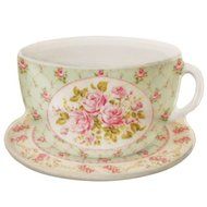 French Roses Cup & Saucer Tea Bag Cozy Set