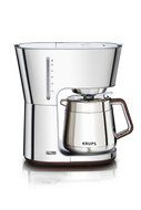 KRUPS KT600 Silver Art Collection Thermal Carafe Coffee Maker with Chrome Stainless Steel Housing, 10-Cup, Silver N5