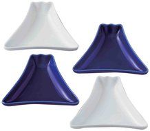 Saikai Pottery Mt.Fuji shaped small plates (4 Plates!)Blue and White 51602 from Japan