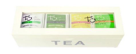 White Tea Box with 4 Organic Tea Flavors and 60 Tea Bags