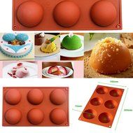 IC ICLOVER 6-Cavity Half Sphere Food Grade Silicone Mold Desserts Bakeware for Making Cake Jelly Pudding Muffin... N4
