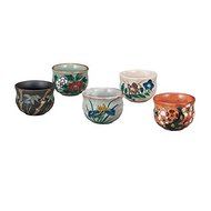 Kutani Pottery 5 sets of Sakazuki Sake cup from Japan K4-1214