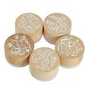 Pink Lizard Wooden Rubber Stamps Round Handwriting Wishes DIY Tool N3