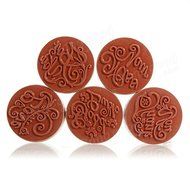 Pink Lizard Wooden Rubber Stamps Round Handwriting Wishes DIY Tool N4