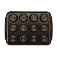 Circulon 12 Cup Symmetry Nonstick Bakeware Muffin Pan, Chocolate N4