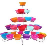 Y&XL&H 41 Count 5 Tier Cupcake Stand for Wedding / Birthday Party, Cupcake Tower, Stainless Steel N6