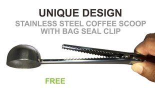 Stainless Steel Pour Over Coffee Dripper/Filter With FREE Stainless Steel Scoop & Bag Clip N6