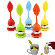 Tea Infuser, 4-Pack Silicone Tea Infuser Handle Stainless Steel Strainer filter Infuser with Drip Tray N2