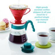 Premium Ceramic Manual Brewing Pourover Coffee 02 Dripper Filter Cup in Red N5