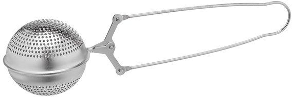 ExcelSteel Stainless Steel Grip Press Tea Scooping Ball, Silver