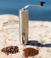 LIMITED OFFER Manual Coffee Grinder with Adjustable Ceramic Burr – Conical Mill for Precision Brewing – Stainless... N7