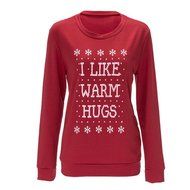 Xmas Pullover Shirt,Morecome Womens Christmas Printing Off Shoulder Sweatshirt (S, Red) N12