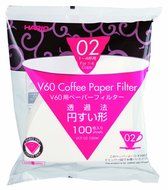 Hario 02 100 Count Coffee Paper Filter, White, 2 Pack
