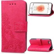 iPhone 5C Case, iPhone 5C Wallet Case,PHEZEN Four Leaf Clover Flower Design PU Leather Wallet Case Stand Flip... N43