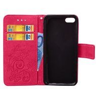 iPhone 5C Case, iPhone 5C Wallet Case,PHEZEN Four Leaf Clover Flower Design PU Leather Wallet Case Stand Flip... N44