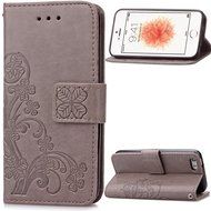 iPhone 5C Case, iPhone 5C Wallet Case,PHEZEN Four Leaf Clover Flower Design PU Leather Wallet Case Stand Flip... N48