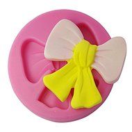 FOUR-C Silicone Cupcake Mold Bowknot Fondant and Sugarpaste Mould Color Pink