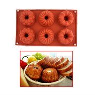 6-Cavity Silicone Mini Bundt Mold Baking Pan Kouglof Savarin Bakeware Soap Mold Buyer`s Choice N2