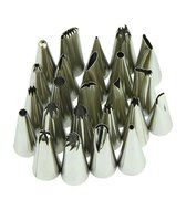 Leoy88 Stainless Steel Icing Piping Nozzles Pastry Tips Set For Cake Decorating Sugarcraft Tool, 24Pcs/set