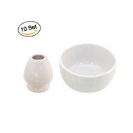 BambooMN Brand - Matcha Bowl Set (Includes Bowl & Rest) 1 Set White N16