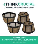 4 Bunn Replacement Washable Basket Coffee Filter Fits Models:BX, BTX, GRX, NHB, NHS, ST, HG & HT, Designed & Engineered...