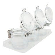 Bestwoo Plastic Tea Tin Coffee & Spice Storage Canisters with Latch,Set of 3,200ML N3
