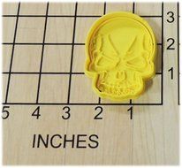 Skull Shaped Fondant Cookie Cutter and Stamp #1129 N2