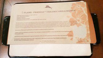 Tommy Bahama Flame Friendly Indoor/Outdoor Ceramic Grill/Bake Pan N3
