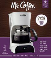 Mr. Coffee DR4MC 4-Cup Coffeemaker, White N3