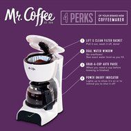 Mr. Coffee DR4MC 4-Cup Coffeemaker, White N4