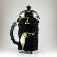 French Press Cozy Cover, 8 cup, Cafetiere Cosy, Insulated Frog, Yoga Decor N4