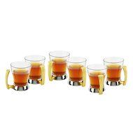 Glitter Stainless Steel Set of 6 Tea Cups 18/10 Stainless Steel N2
