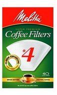 Melitta 624404 40 Count No. 4 White Cone Coffee Filters