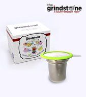 the Grindstone, Universal Tea Infuser, Easy Brewing of Loose Leaf Teas, Stainless Steel with Lime Green Lid (New... N2