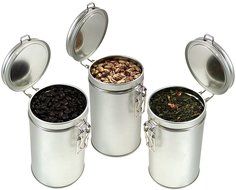 Latching Tea Storage Tin, Coffee Tin, Tea Container, Spice Storage, Latched Lid W/ Rubber Seal, Multi-Purpose... N5