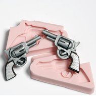 Crossed Pistol Silicone Mold Set Easy to use with Fondant, Chocolate, Candy, Resin, Clay, Soap and Wax N5