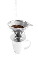 Oishii Pour Over Coffee Dripper and Reusable Brewer - Stainless Steel Filter with Unique Spiral Base N7