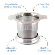 ZENZENZE Tea Infuser, Perfect Single Cup Brew Strainer for Loose Leaf Teas, Stainless Steel with Lid as Drip Tray... N5